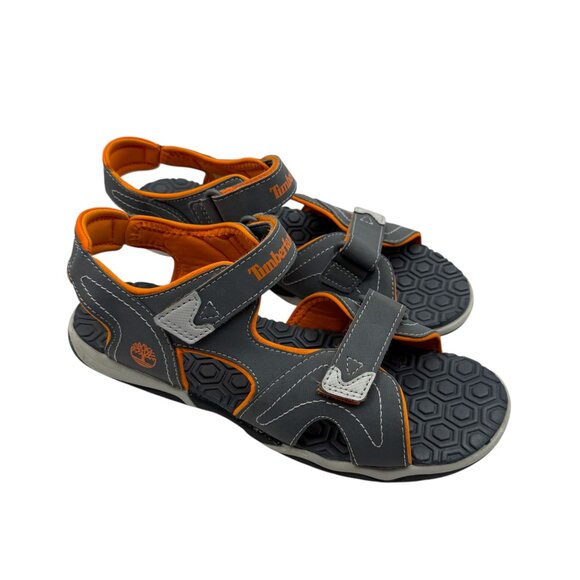Timberland Youth Sandals Gray Orange A24Q1 Adjustable Straps Sz 6‎ (W 7.5-8) - Picture 2 of 11